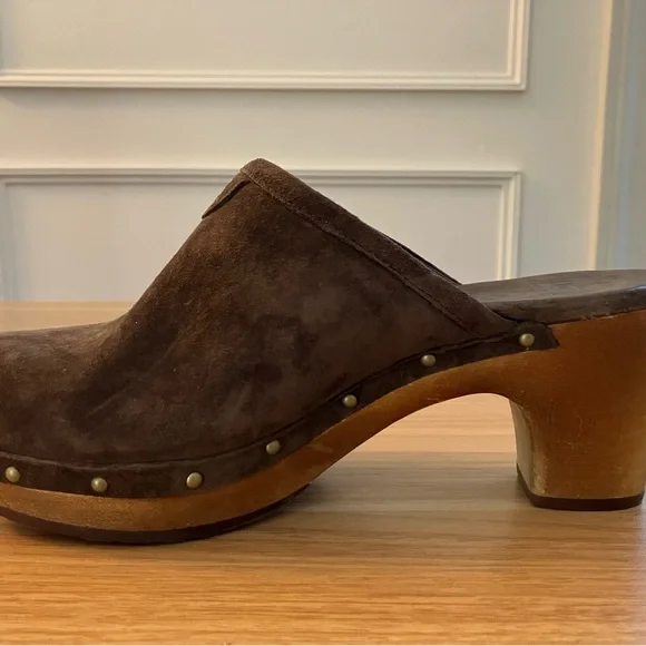 UGG Chocolate Suede Women's Clogs - Picture 10 of 11